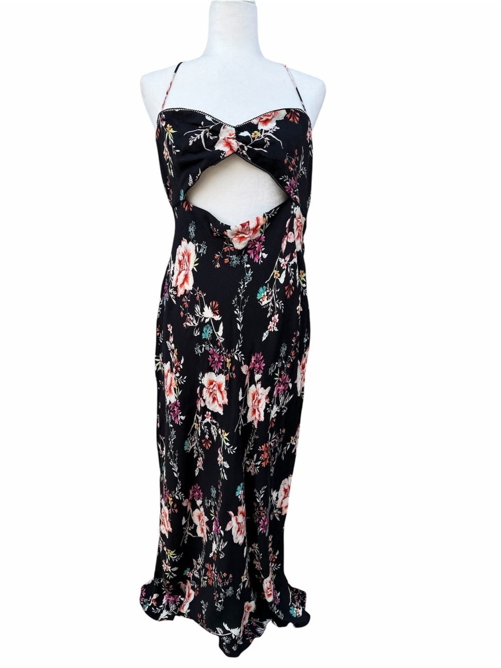 AFRM Black Floral Cutout Maxi Dress - Picture 2 of 6